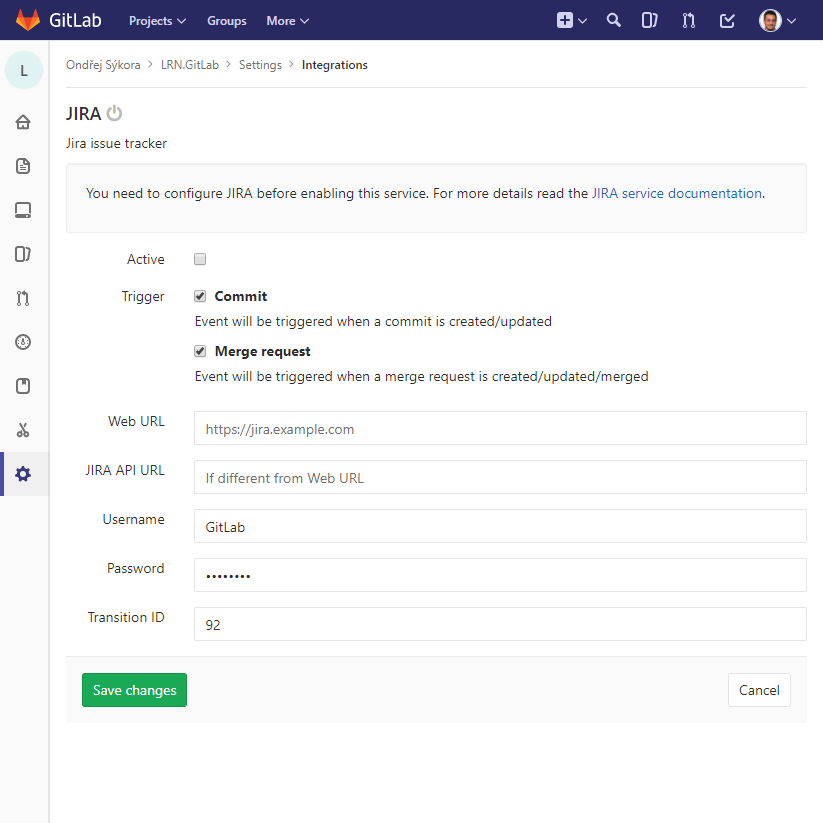 Integrace - JIRA